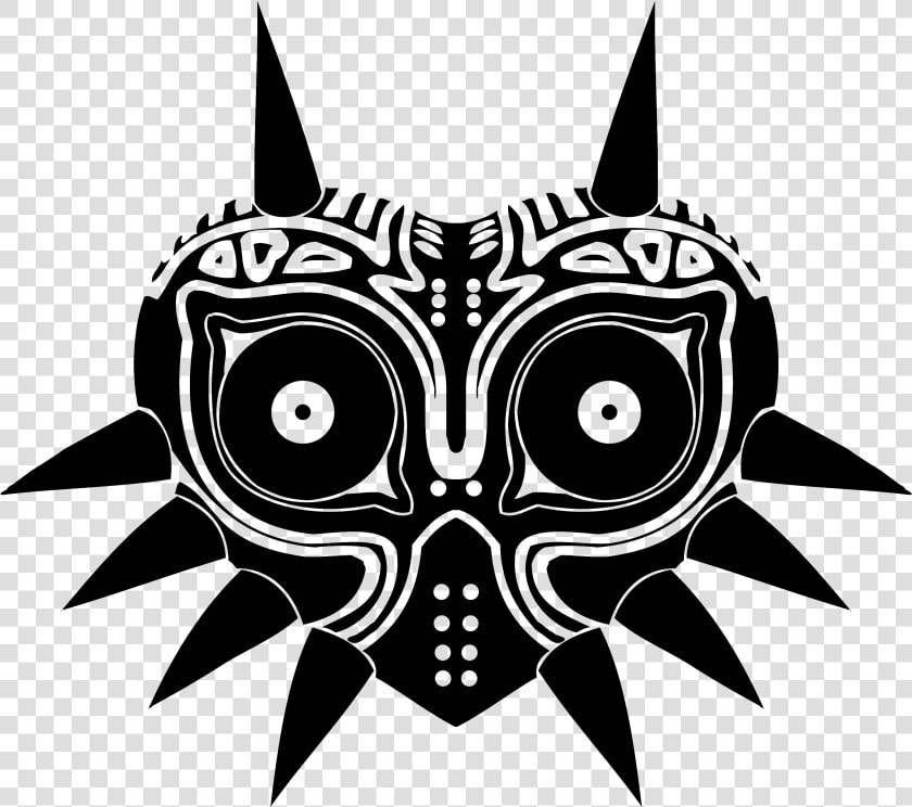 Owl Symmetry Of Mask Decal Zelda Majora   Majoras Mask Black And White Png  Transparent PngTransparent PNG