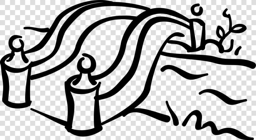 Vector Illustration Of Walking Bridge Over Water Stream   Free Water Stream Vector  HD Png DownloadTransparent PNG