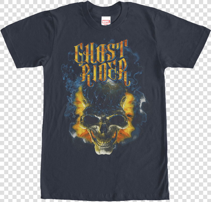 Flaming Skull Ghost Rider T shirt   Washed Out Band T Shirt  HD Png DownloadTransparent PNG
