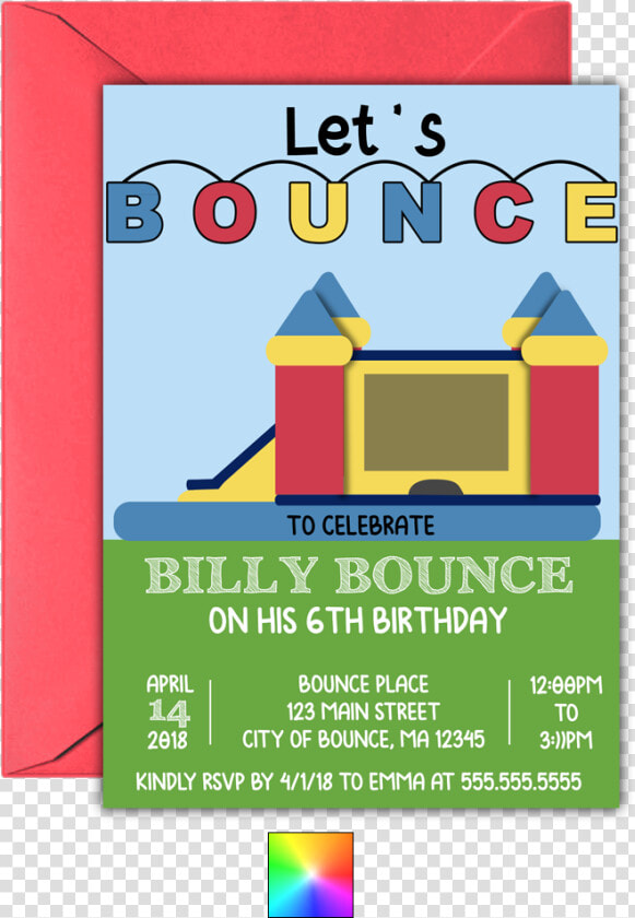 Lets Bounce  Bounce House Party Invitation By Anton   House  HD Png DownloadTransparent PNG