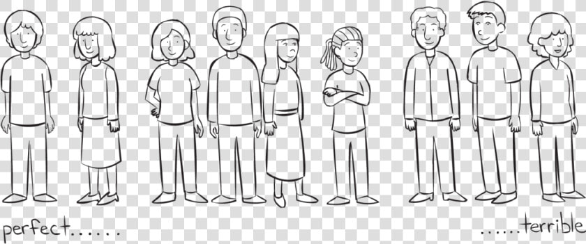 Back Group Of People Standing In Straight Line Facing   People In A Straight Line Drawing  HD Png DownloadTransparent PNG