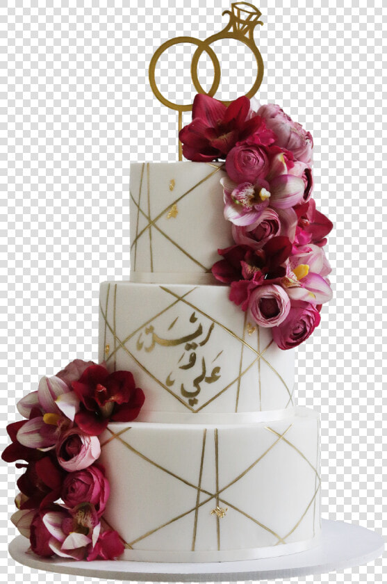 Golden Line 3 Layer Cake   Wedding Cake  HD Png DownloadTransparent PNG