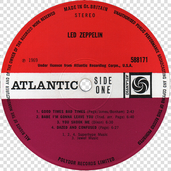 588171 Led Zeppelin   Led Zeppelin Vinyl Label  HD Png DownloadTransparent PNG