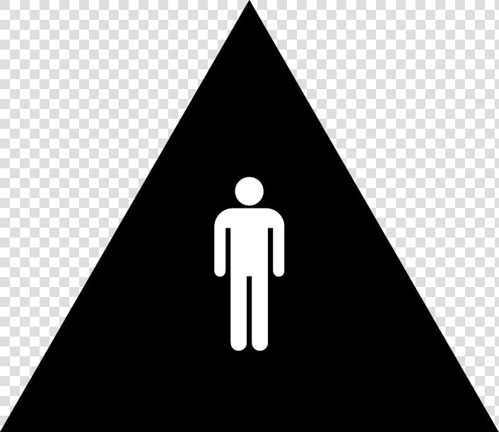 Male Restroom Ca Door Symbol With Pictogram   Triangle Danger Icon  HD Png DownloadTransparent PNG
