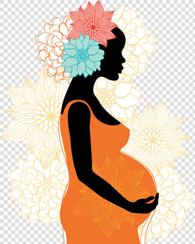 Pregnancy Silhouette Woman Clip Art   African American Pregnant Woman Clipart  HD Png DownloadTransparent PNG