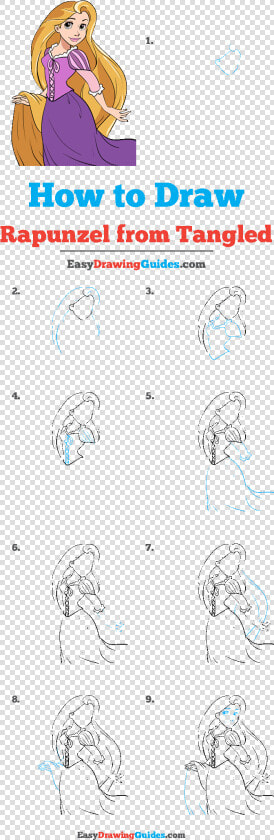 How To Draw Rapunzel From Tangled   Draw Rapunzel Step By Step  HD Png DownloadTransparent PNG