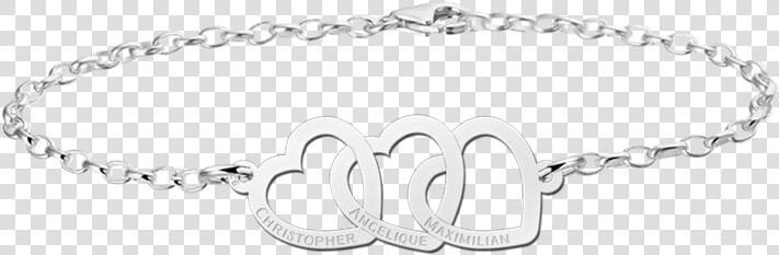 Silver Bracelet With Three Hearts   Armband Mit Gravur Gold  HD Png DownloadTransparent PNG