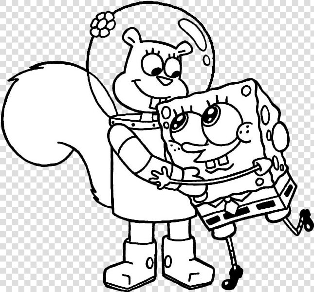 Bob Esponja Para Colorir E Pintar   Spongebob And Sandy Coloring Pages  HD Png DownloadTransparent PNG