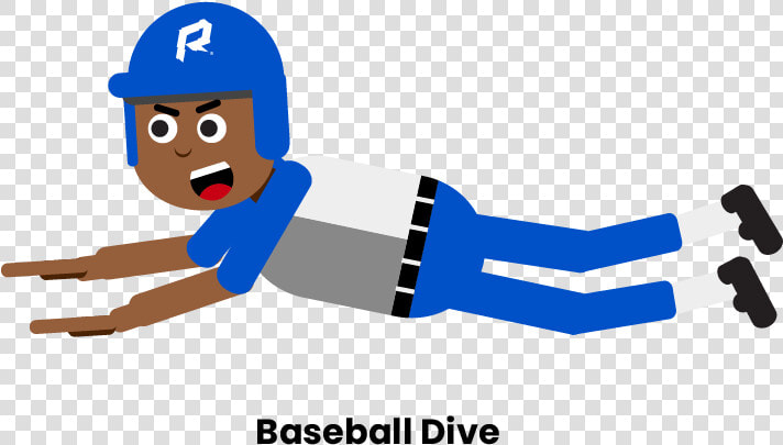 Baseball Dive   Cartoon  HD Png DownloadTransparent PNG
