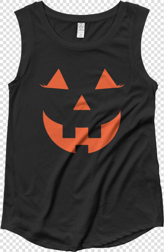 Pumpkin Face Tank Top For Women   Active Tank  HD Png DownloadTransparent PNG
