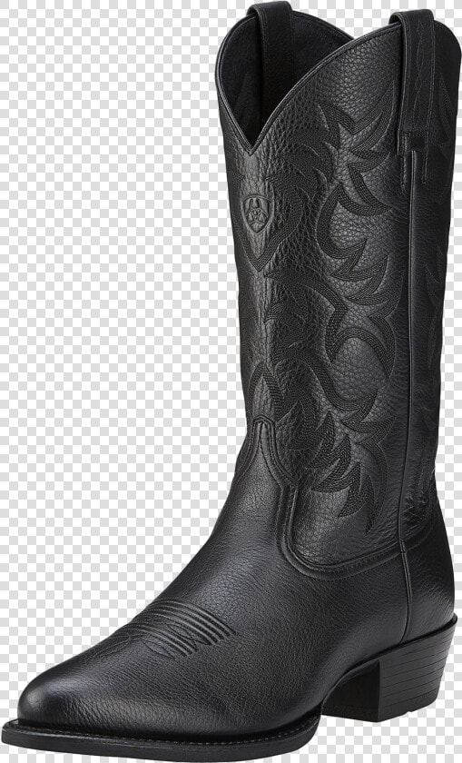 Ariat Men S Western Heritage R Toe cowboy boot   Simple Cowboy Boots Black  HD Png DownloadTransparent PNG