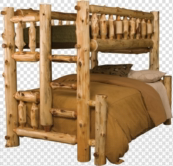 Cedar Log Bunk Bed   Cedar Log Bunk Beds  HD Png DownloadTransparent PNG
