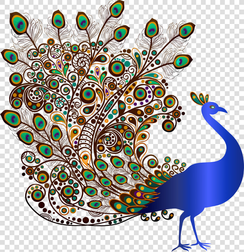 Pavo Real De Perfil Clipart   Png Download   Gold Peacock Artwork Png  Transparent PngTransparent PNG