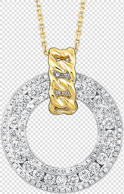 Sami Fine Jewelry Two tone Diamond Circle Pendant   Pendant  HD Png DownloadTransparent PNG