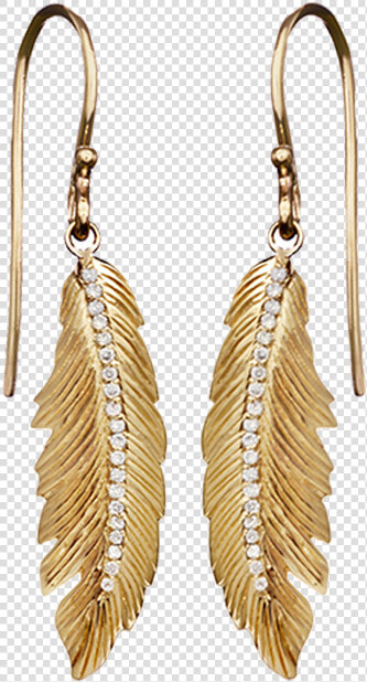 E Feather Earrings Medium Pave Y New   Earrings  HD Png DownloadTransparent PNG