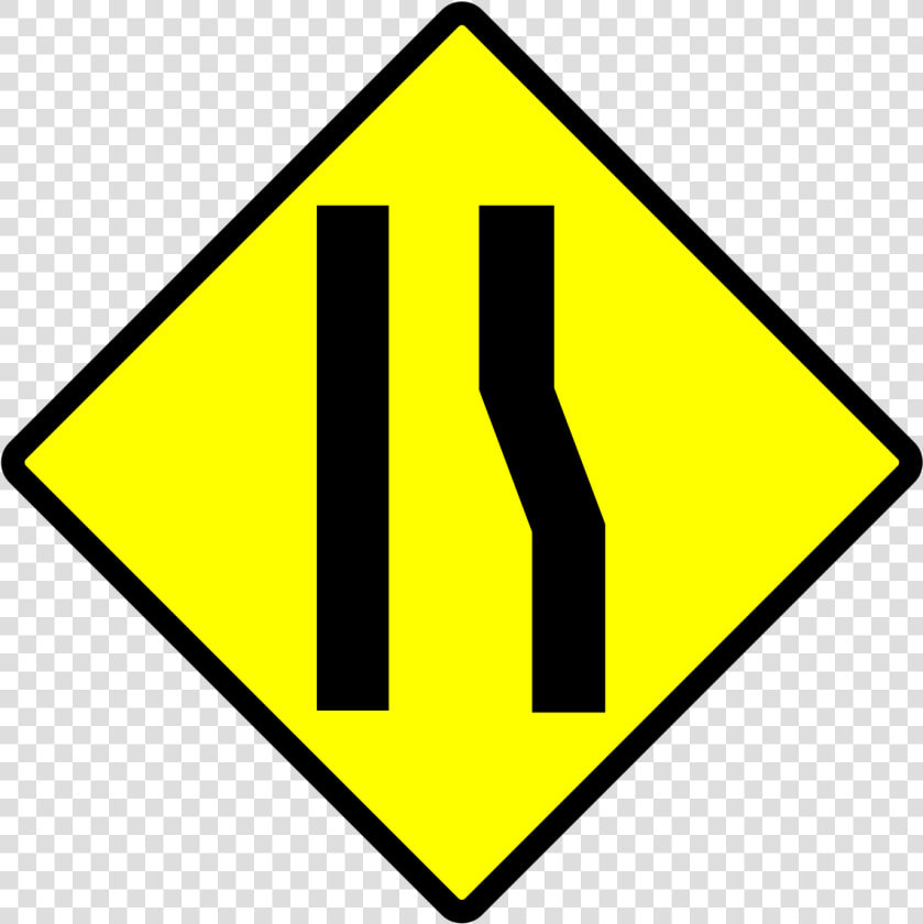 Indonesia New Road Sign 1p   Lane Ends Ahead Sign  HD Png DownloadTransparent PNG