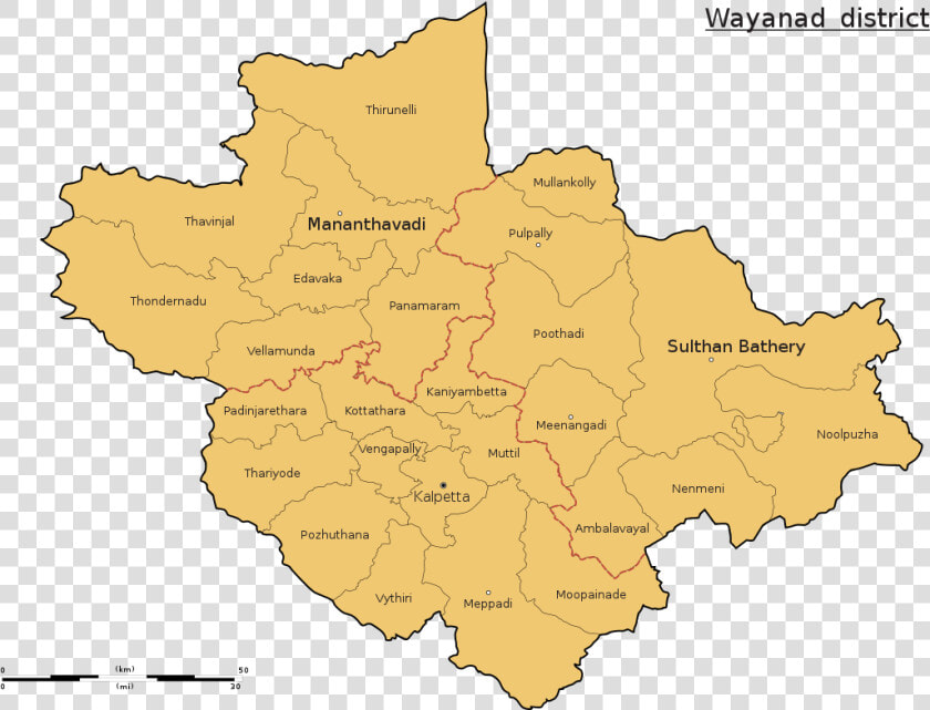Wayanad District Map  HD Png DownloadTransparent PNG