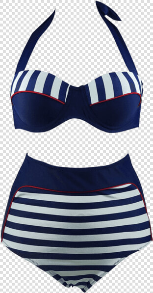 Cocoship Retro Navy Blue Stripe Black Polka Dot High  HD Png DownloadTransparent PNG