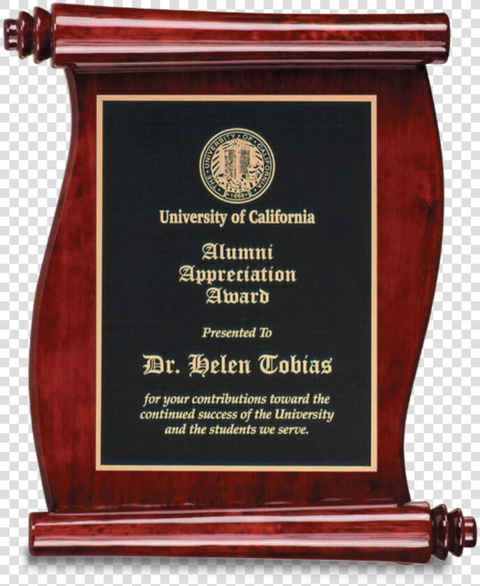 Rosewood Finish Scroll Plaque With Black Plate  HD Png DownloadTransparent PNG