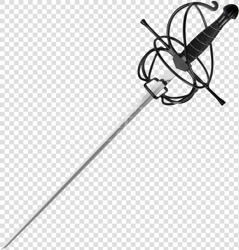 Black Wire Hilt Rapier   Black Rapier Sword  HD Png DownloadTransparent PNG