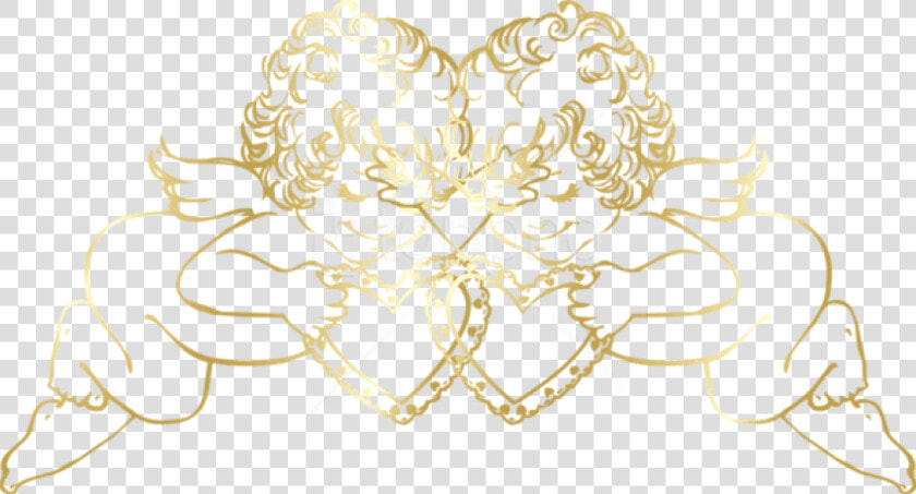 Decorative Gold Line Png   Gold Angels Png  Transparent PngTransparent PNG