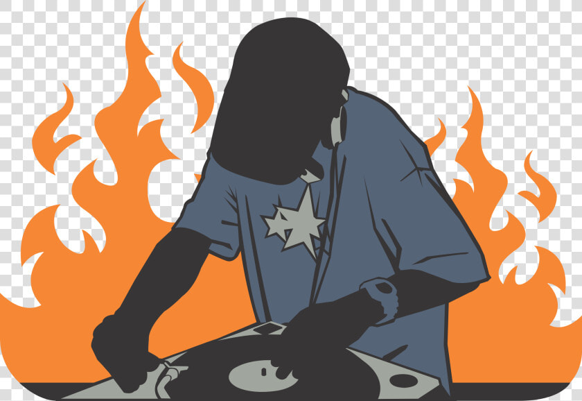 Deejay  Fire  Orange  Record  Burning  Tshirt  Hip   Hip Hop Dj Rap  HD Png DownloadTransparent PNG