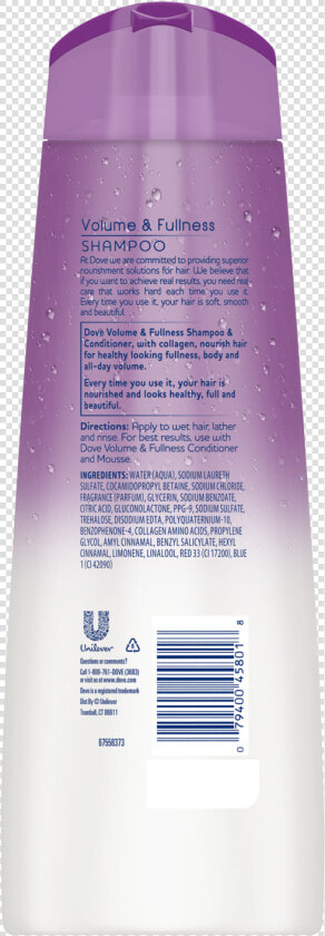 Dove Volume And Fullness Shampoo  HD Png DownloadTransparent PNG