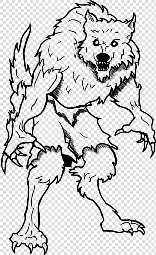Wolf Coloring Pages Werewolf   Werewolf Coloring Book  HD Png DownloadTransparent PNG