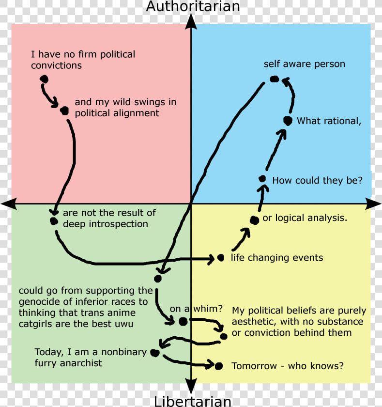 Authoritarian I Have No Firm Political Self Aware Person   Bands Political Compass  HD Png DownloadTransparent PNG