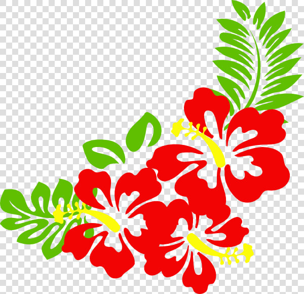 Hibiscus Nat Clip Art At Clker   Clipart Hawaiian Flowers  HD Png DownloadTransparent PNG