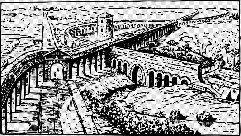 Roman Aqueducts Clip Arts   Roman Aqueduct Art Old  HD Png DownloadTransparent PNG
