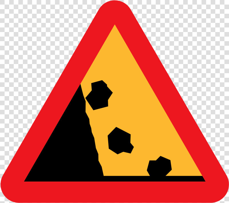 Free Vector Falling Rocks Road Sign Clip Art   Falling Rocks Road Signs  HD Png DownloadTransparent PNG