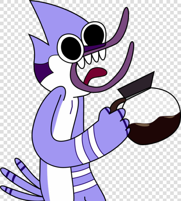 Mordecai Holding Tea Jar ydb533   Regular Show Mordecai Coffee  HD Png DownloadTransparent PNG