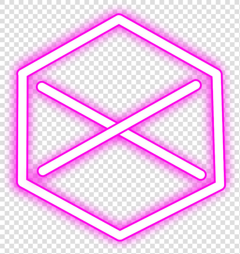  neon  hexagon  round  pink  freetoedit  circle  geometric   Orange Neon Lines Png  Transparent PngTransparent PNG