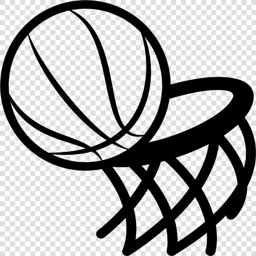Graphic Freeuse Basketball Hoop Black And White Clipart   Transparent Background Basketball Clipart Black And  HD Png DownloadTransparent PNG