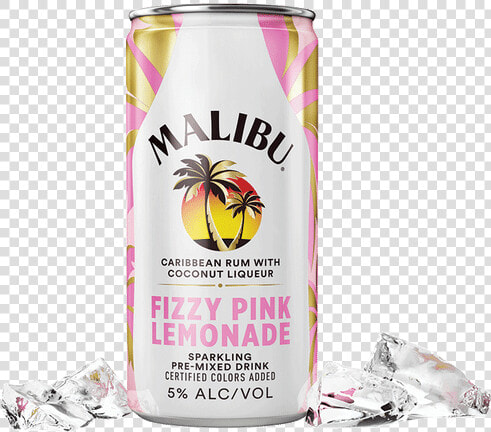 Malibu Pink Lemonade Cocktail Rtd   Malibu Pina Colada Cans  HD Png DownloadTransparent PNG