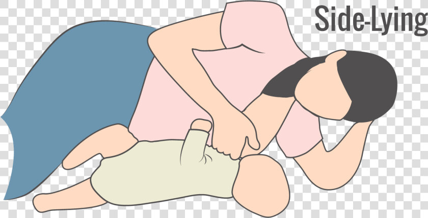 Illustration Of Side lying Breastfeeding Hold   Side Lying Position Of Breastfeeding  HD Png DownloadTransparent PNG