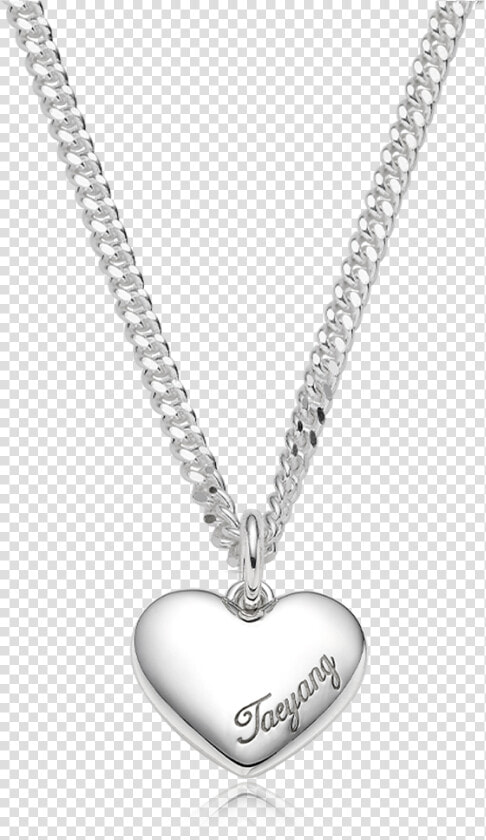 Silver Engraved Heart Necklace For Dogs   하트 펜던트 실버  HD Png DownloadTransparent PNG