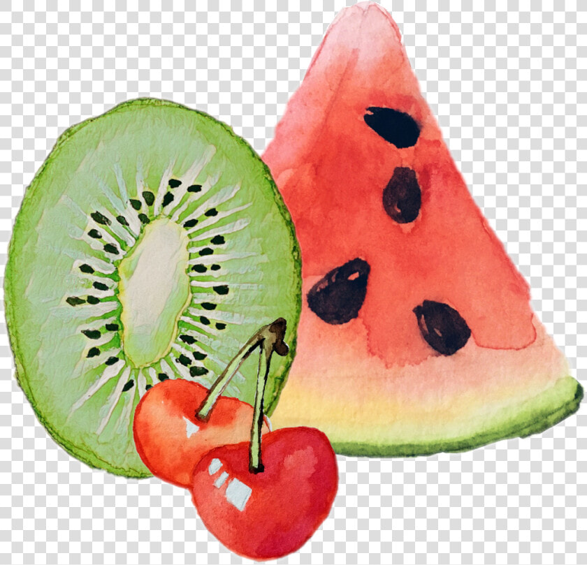 fruits  fruit  kiwi  watermelon  cherries  cherry   Watermelon  HD Png DownloadTransparent PNG