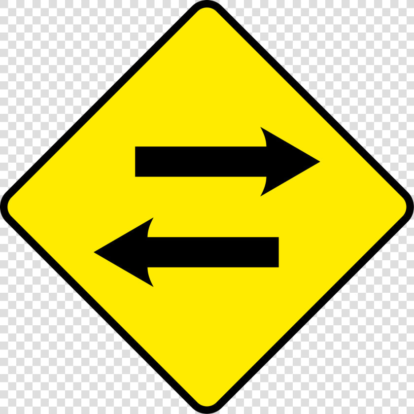 Sign Arrow Png Excellent Warning Signs Traffic Png    Traffic Signs Two Ways Png  Transparent PngTransparent PNG