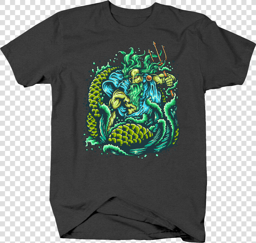 Blue Outline Poseidon Neptune God Of The Sea Trident   Boss T Shirts Animal  HD Png DownloadTransparent PNG