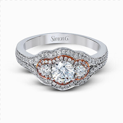 18k White  amp  Rose Gold Engagement Ring   Pre engagement Ring  HD Png DownloadTransparent PNG
