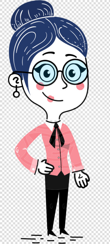 Hand Drawn Illustration Of Flat Businesswoman Character   Blushing Woman Flat Design Png  Transparent PngTransparent PNG