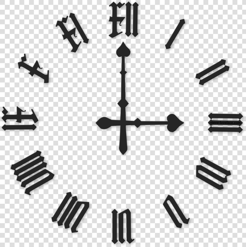 Roman Numeral Clock Png Pic   Roman Numerals Clock Dial  Transparent PngTransparent PNG