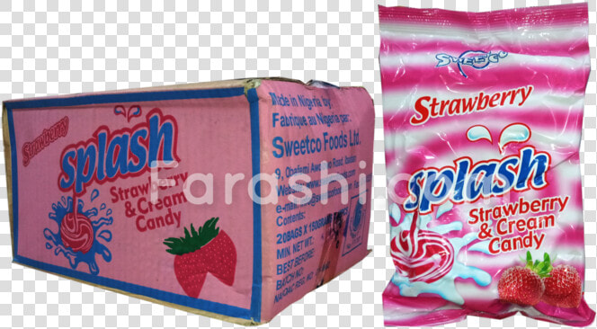 Sweetco  Splash Strawberry  amp  Cream Candy 150g Of 48   Strawberry  HD Png DownloadTransparent PNG