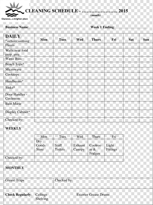 Blank Office Cleaning Schedule Main Image   Retail Store Cleaning Checklist Template  HD Png DownloadTransparent PNG