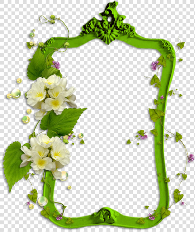 Cadre Avec Décor   Frame Creative Green Floral Border Design  HD Png DownloadTransparent PNG