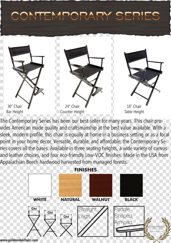 Transparent Directors Chair Png   Vintage Gold Medal Directors Chair  Png DownloadTransparent PNG