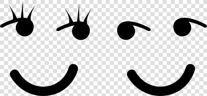 Simple Female And Male Smileys Clip Arts   Black And White Simple Smiley Face  HD Png DownloadTransparent PNG