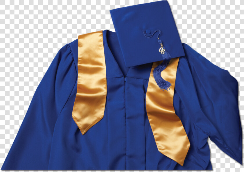 Transparent Cap And Gown Png   Blue And Gold Cap And Gown  Png DownloadTransparent PNG